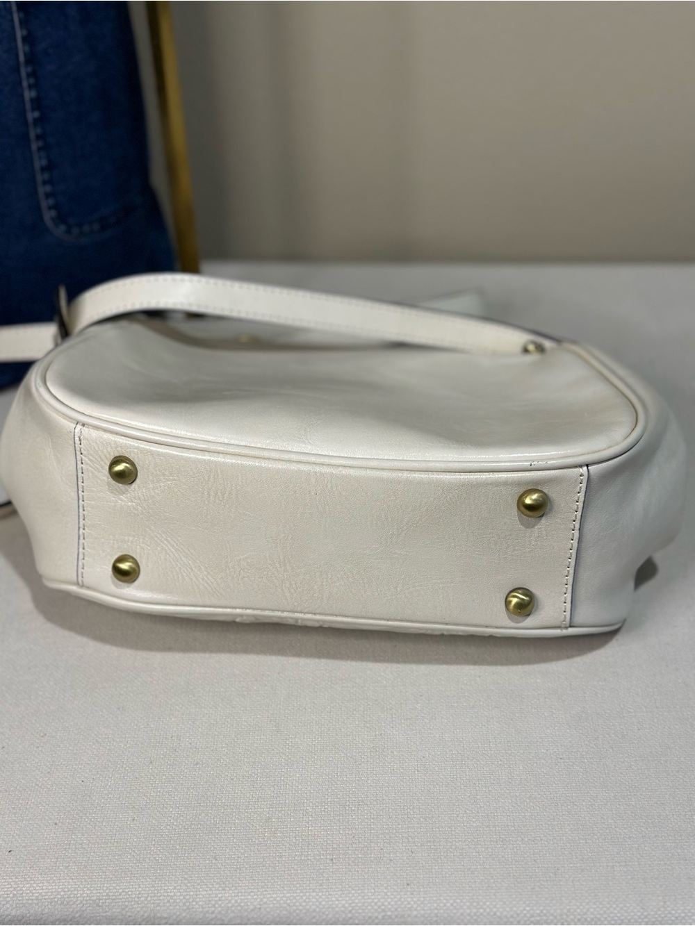 Patricia Nash Mia Frame Embossed Floral Top-Handle Satchel in Cream - Picture 3 of 16